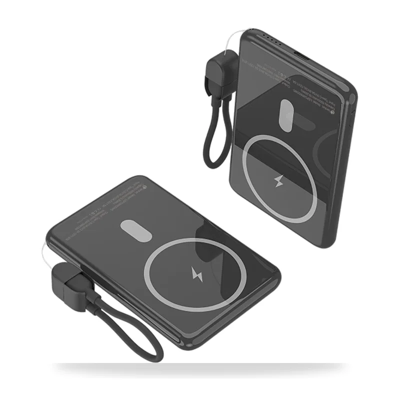 Powerbank 5000mAh Leotec LEPOWW20W5K/ 20W/ Wireless/ Negra/ Incluye Cable USB Tipo-C