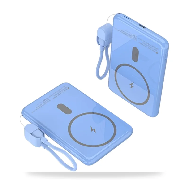 Powerbank 5000mAh Leotec LEPOWW20W5B/ 20W/ Wireless/ Azul/ Incluye Cable USB Tipo-C