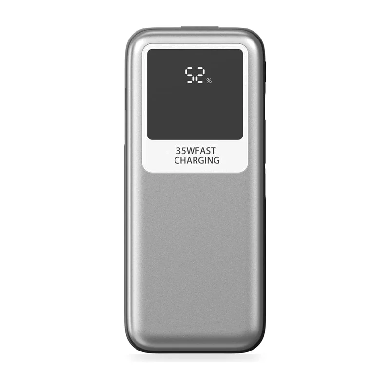 Powerbank 10000mAh Leotec LEPOW35W10S/ 35W/ Plata y Gris/ Incluye Cable USB Tipo-C y Lightning