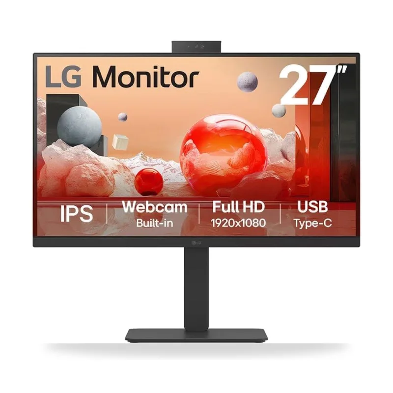 Monitor Profesional LG 27BA850-B 27"/ Full HD/ Webcam/ Multimedia/ Regulable en altura/ Negro