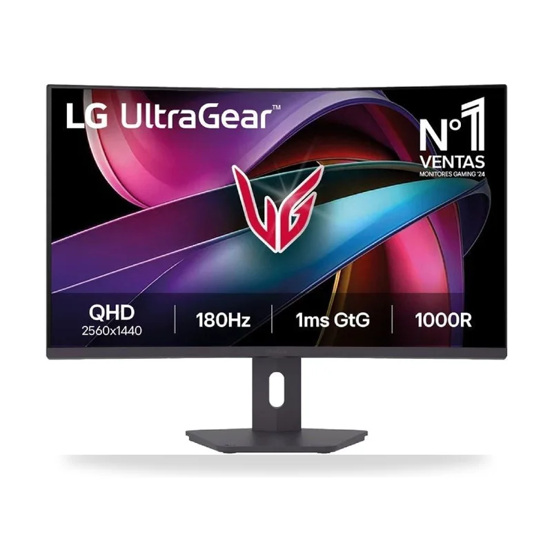 Monitor Gaming Curvo LG UltraGear 32G600A-B 31.5"/ QHD/ 1ms/ 180Hz/ VA/ Regulable en altura/ Negro