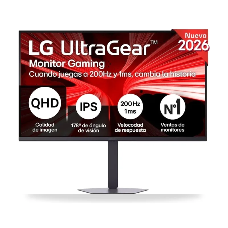 Monitor Gaming LG UltraGear 32G620B-B 31.5"/ QHD/ 1ms/ 200Hz/ IPS/ Regulable en altura/ Negro