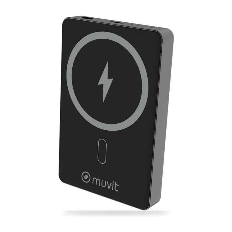 Powerbank 10000mAh Muvit For Change MCCHP0010/ 20W/ Wireless/ Negra/ Incluye Cable USB Tipo-C
