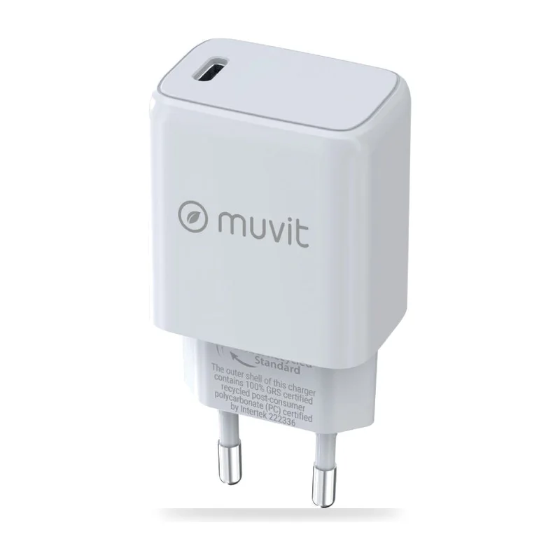 Cargador de Pared Muvit For Change MCACC0014/ 1xUSB Tipo-C/ 30W