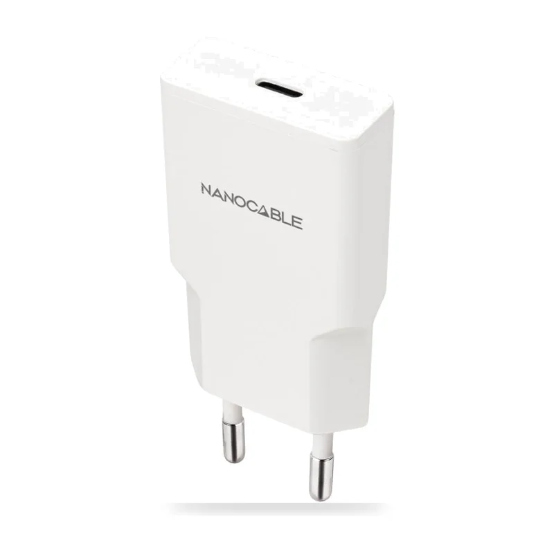 Cargador de Pared Nanocable 10.10.2027/ 1xUSB Tipo-C/ 30W/ Blanco