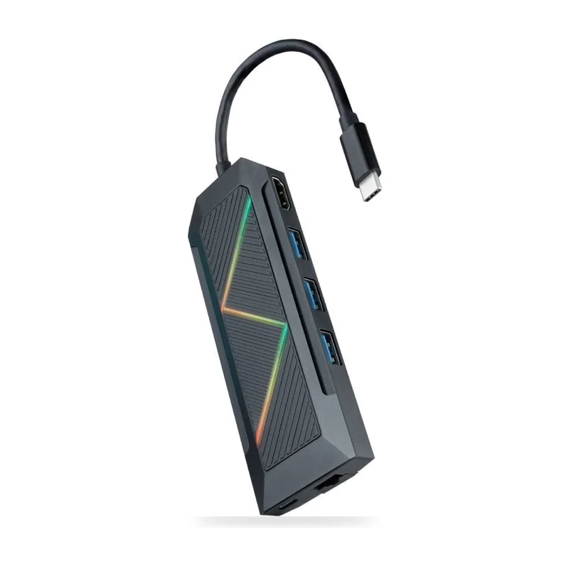 Docking USB Tipo-C Nanocable 10.16.0801/ 3xUSB/ 1xUSB Tipo-C PD/ 1xHDMI/ 1xRJ45/ 1xLector Tarjetas SD TF