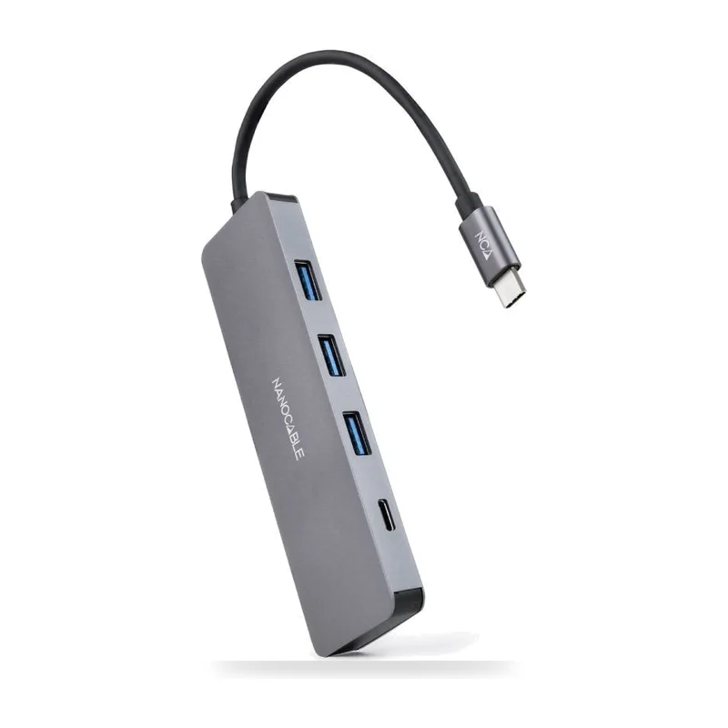 Hub USB Tipo-C Nanocable 10.16.4409/ 3xUSB/ 1xUSB Tipo-C/ Gris