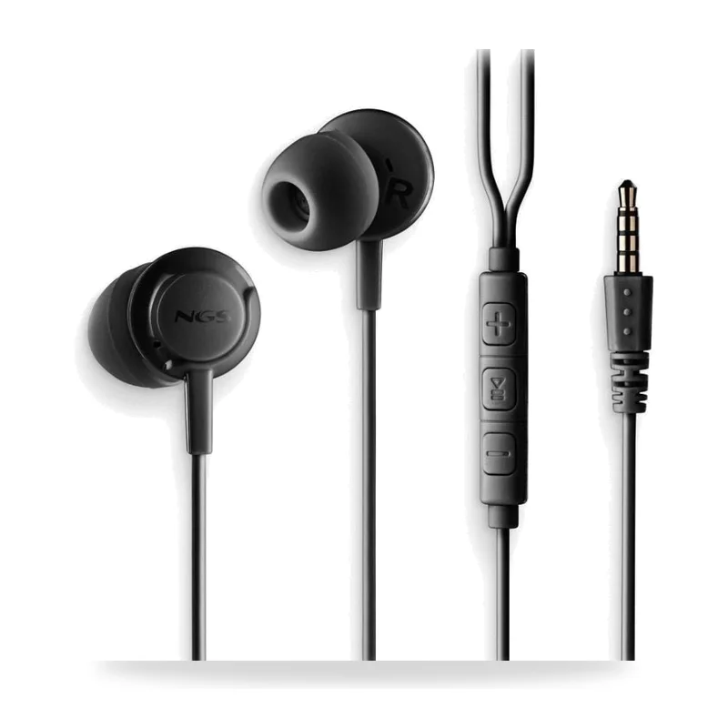 Auriculares Intrauditivos NGS Cross Drift/ con Micrófono/ Jack 3.5/ Negros
