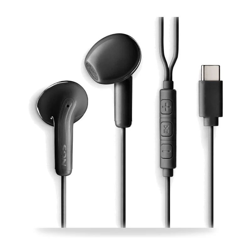 Auriculares Intrauditivos NGS Cross Glide/ con Micrófono/ USB Tipo-C/ Negros