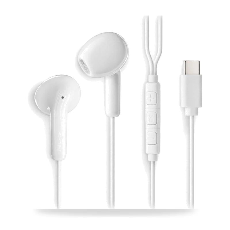 Auriculares Intrauditivos NGS Cross Glide/ con Micrófono/ USB Tipo-C/ Blancos