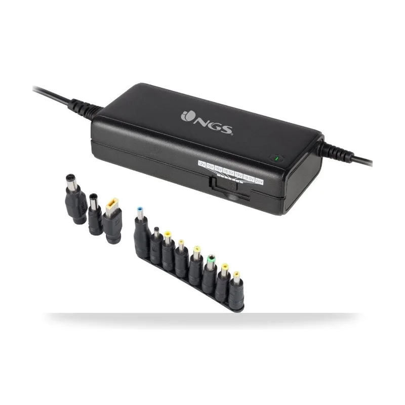 Cargador de Portátil NGS BAN/ 90W/ Manual/ 11 Conectores/ Voltaje 12-20V
