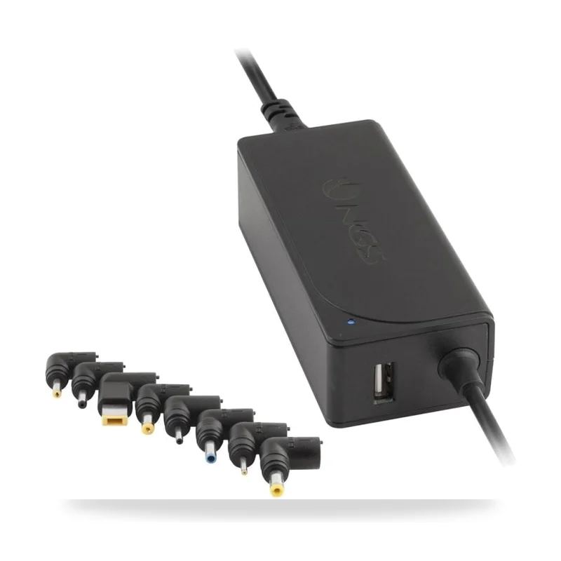 Cargador de Portátil NGS W-45W/ 1xUSB/ 45W/ Automático/ 8 Conectores/ Voltaje 19-20V