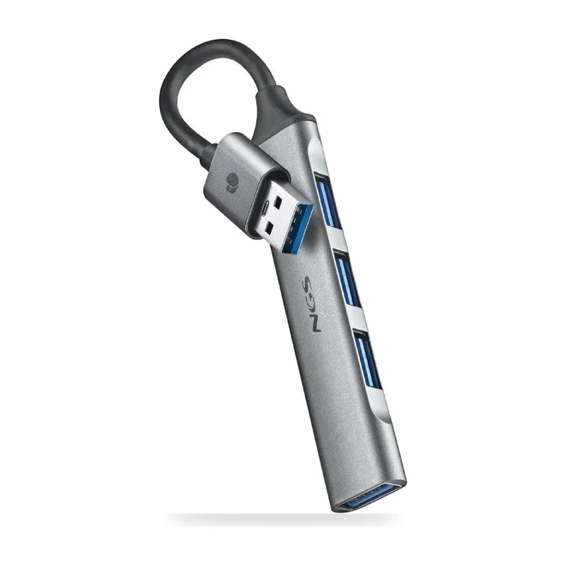 Hub USB NGS IHUB4 Micro/ 4xUSB/ Gris