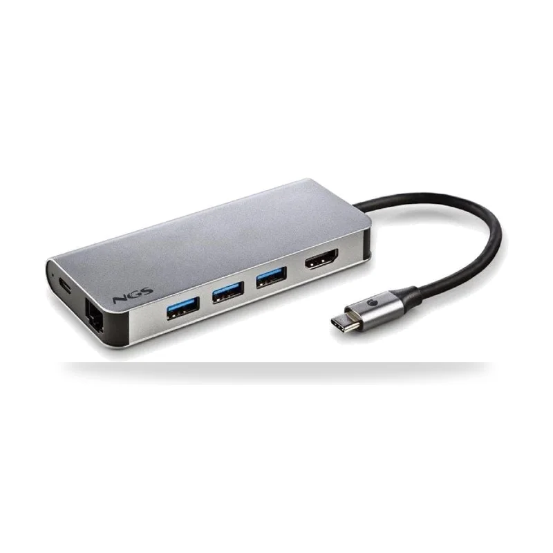Docking USB Tipo-C NGS WonderDock8/ 3xUSB/ 1xUSB Tipo-C DP/ 1xHDMI 4K/ 1xRJ45/ 1xLector Tarjetas SD