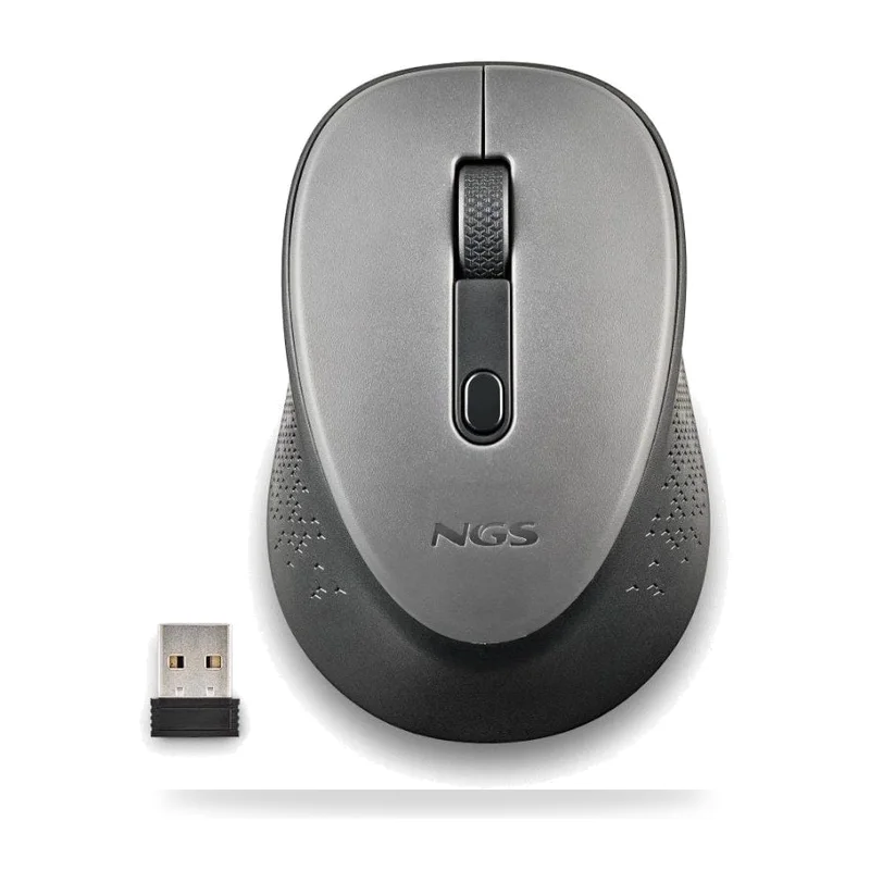Ratón Inalámbrico NGS Dew Gray/ Hasta 1600 DPI/ Gris