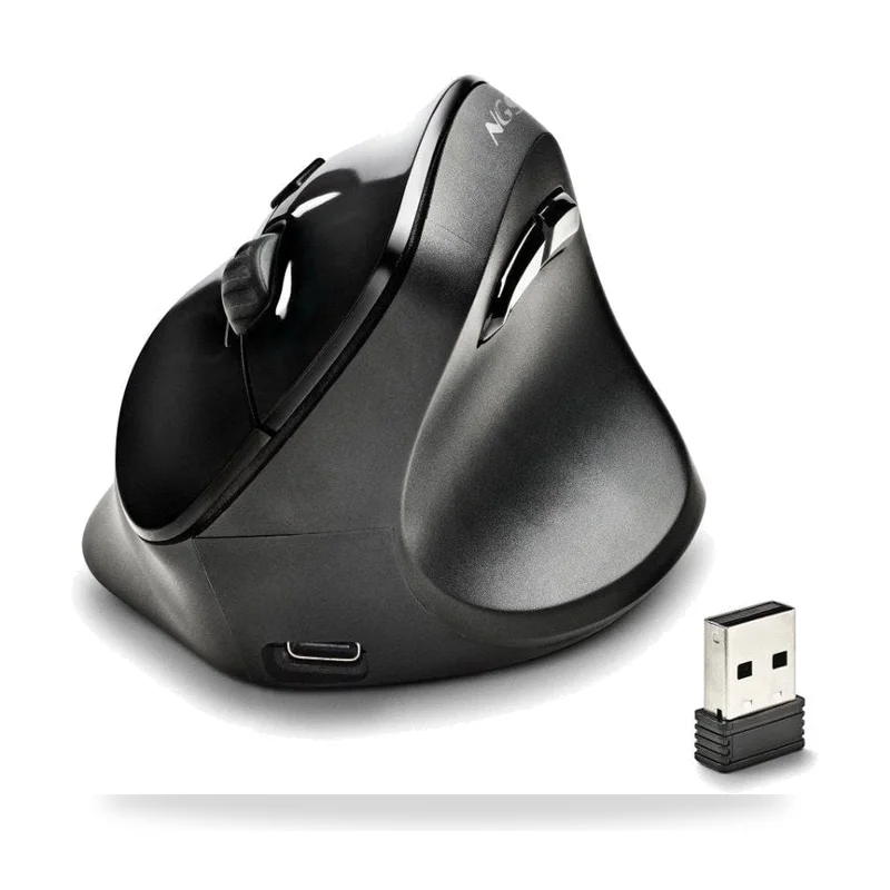 Ratón Vertical Inalámbrico NGS EVO Moksha/ Batería recargable/ Hasta 2400 DPI