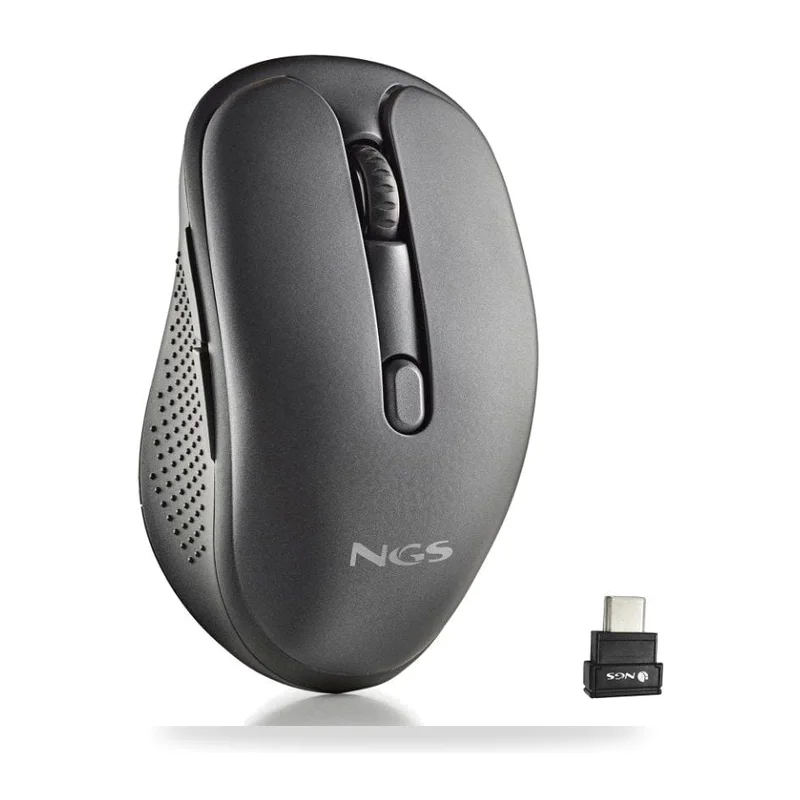 Ratón Inalámbrico NGS Evo Jot silencioso/ Batería recargable/ Hasta 1600 DPI/ Negro