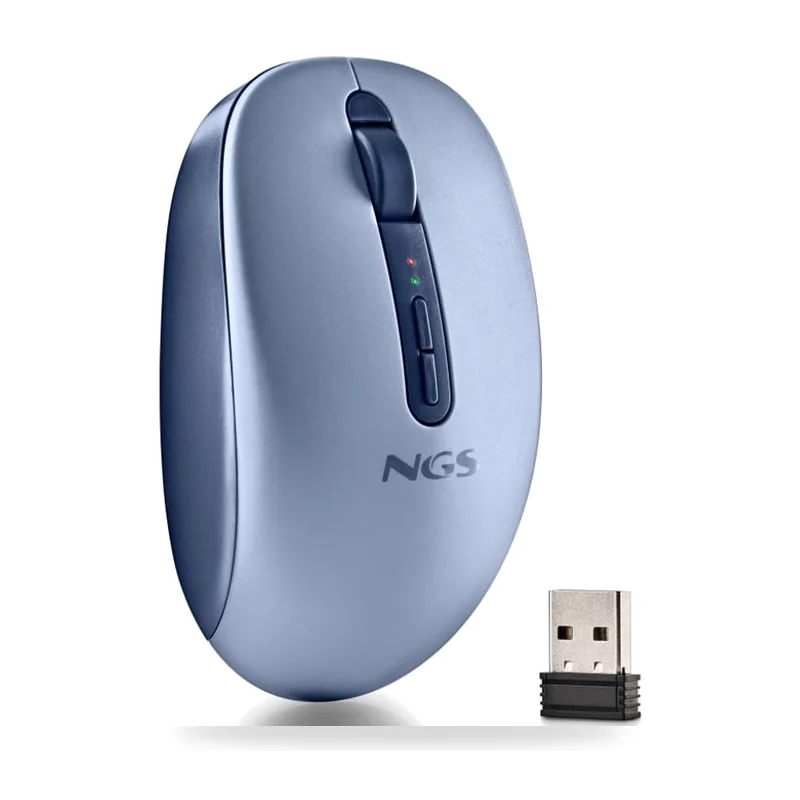 Ratón Ergonómico Inalámbrico NGS Fog Dual FOGDUALBLUE Silencioso/ Hasta 1600 DPI/ Azul