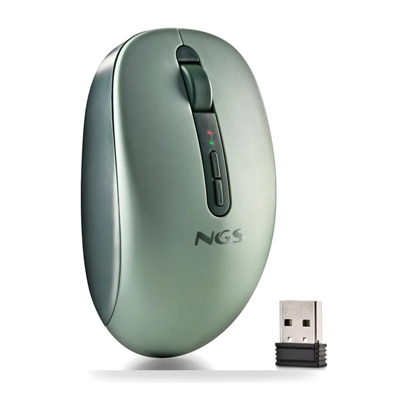 Ratón Ergonómico Inalámbrico NGS Fog Dual FOGDUALGREEN Silencioso/ Hasta 1600 DPI/ Verde