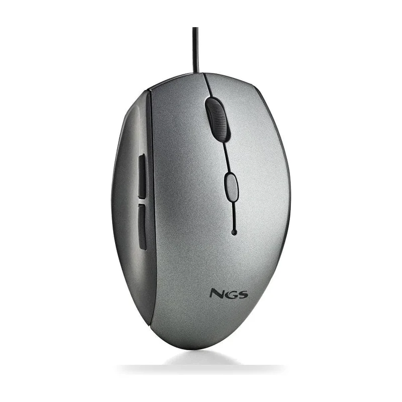 Ratón Ergonómico NGS Moth Gray/ Hasta 1600 DPI/ Gris