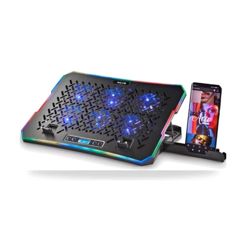 Soporte Refrigerante NGS Hero Stand para Portátiles hasta 15.6"/ Iluminación LED