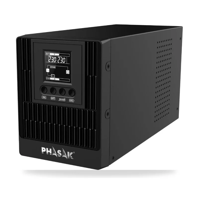 SAI Online Phasak 1000 VA Online LCD/ 1000VA-1000W/ 3 Salidas/ Formato Torre