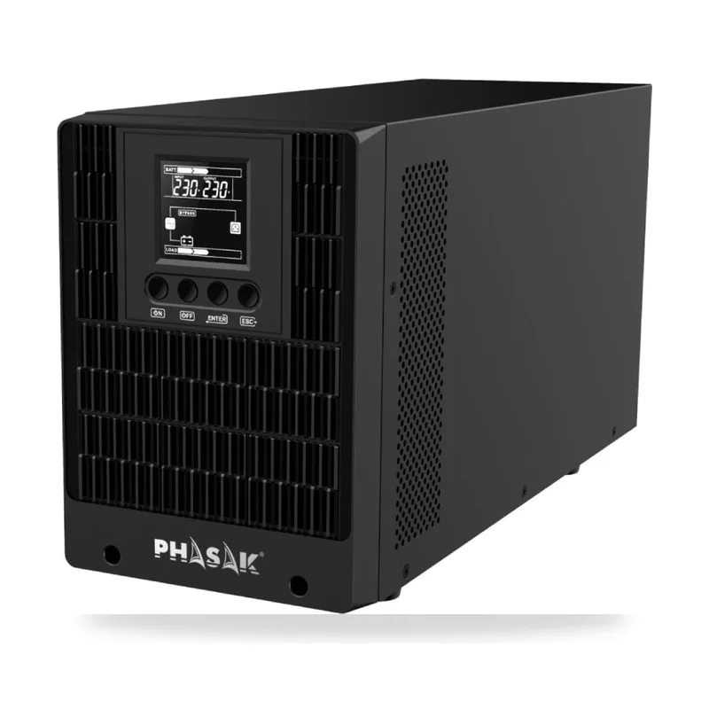 SAI Online Phasak 2000 VA Online LCD/ 2000VA-2000W/ 4 Salidas/ Formato Torre