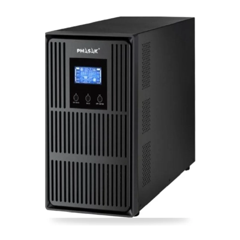 SAI Online Phasak Conqueror Pro 3000 VA Online LCD/ 3000VA-2700W/ 3 Salidas/ Formato Torre