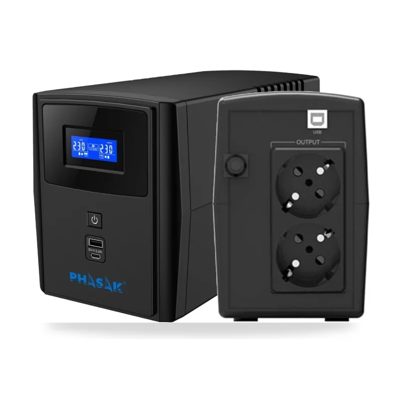 SAI Línea Interactiva Phasak SIRIUS 800 VA Interactive/ 800VA-480W/ 2 Salidas/ Formato Torre
