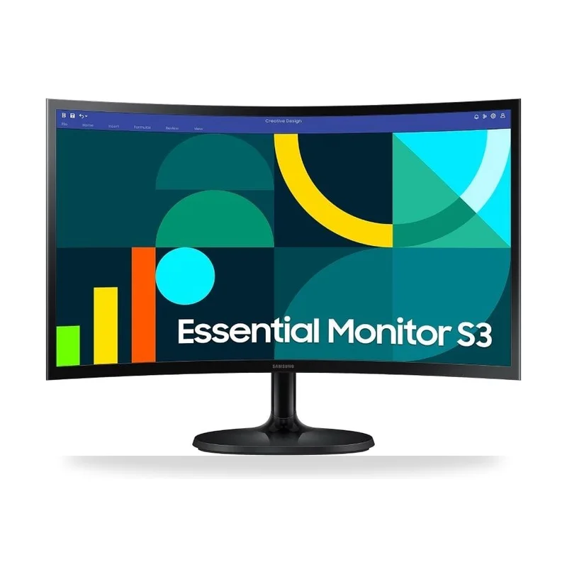 Monitor Profesional Curvo Samsung Essential Monitor S3 S36GD S24D364GAU/ 24"/ Full HD/ Negro