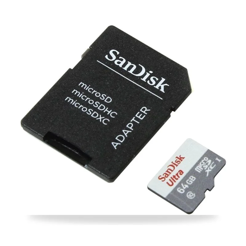 Tarjeta de Memoria SanDisk Ultra 64GB microSD XC con Adaptador/ Clase 10/ 100MB/s