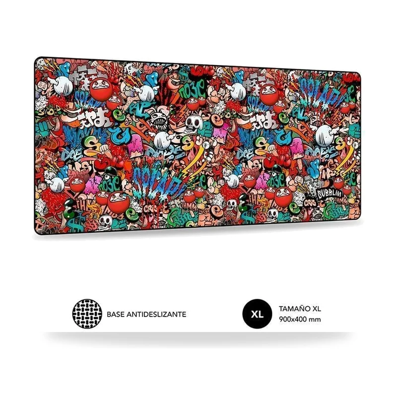 Alfombrilla Subblim 01PUW02 Graffiti XL/ 900 x 400 x 3 mm