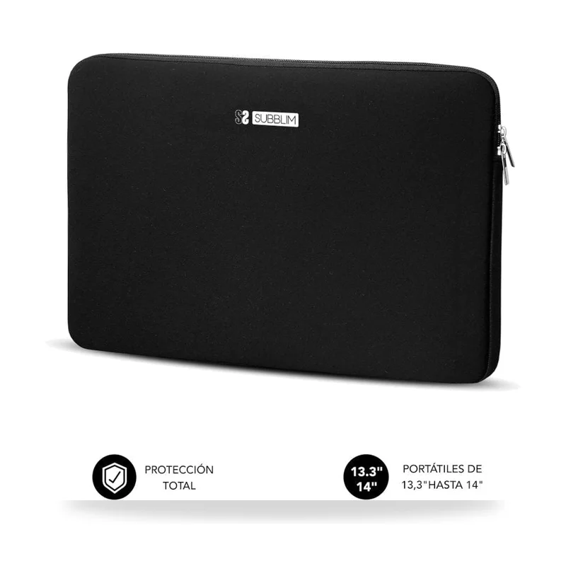 Funda Subblim Business Laptop Sleeve Neoprene para Portátiles 13.3"-14"/ Negra