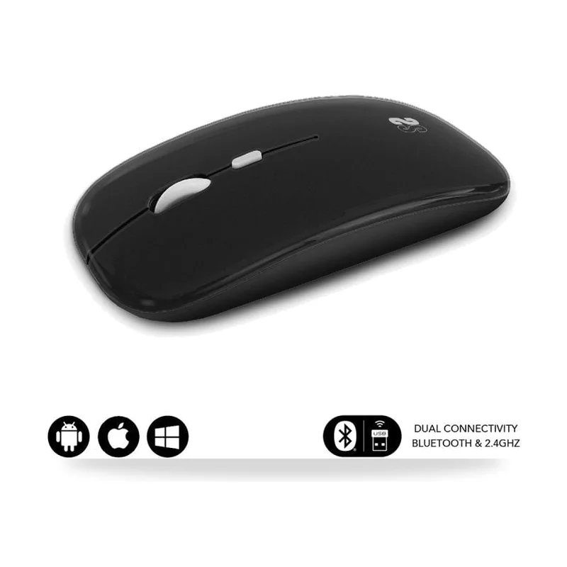 Ratón Inalámbrico Subblim Dual Flat/ Batería recargable/ Hasta 1600 DPI