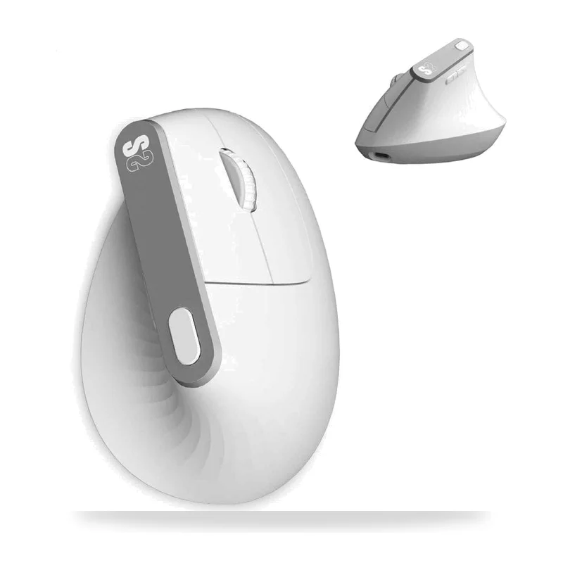 Ratón Vertical Inalámbrico Subblim Nature Vertical Ergo Dual Battery/ Batería Recargable/ Hasta 4000 DPI/ Blanco