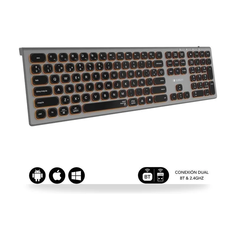 Teclado Inalámbrico Subblim Master/ Gris y Negro