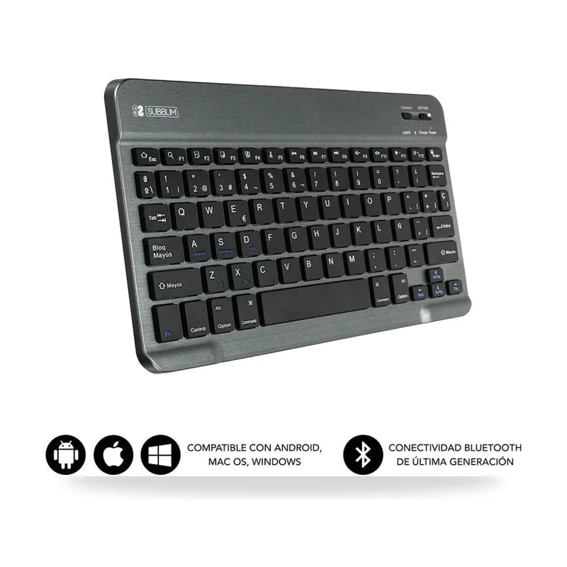 Teclado Compacto Inalámbrico Subblim Smart/ Gris