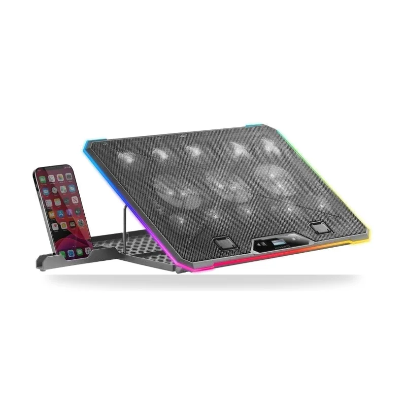 Soporte Refrigerante Mars Gaming MNBC13 para Portátiles hasta 17"/ Iluminación LED