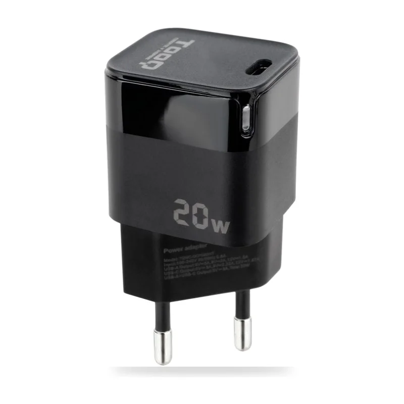 Cargador de Pared TooQ TQWC-PD20/ 1xUSB Tipo-C/ 20W