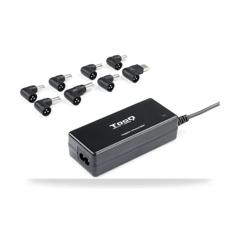 Cargador de Portátil TooQ TQLC-65BS02AT/ 65W/ 1xUSB/ Automático/ 8 Conectores/ Voltaje 18.5-20V/ 1 USB