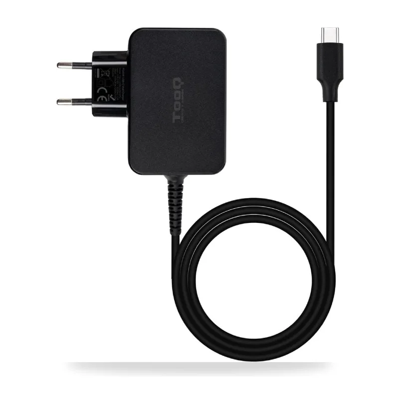 Cargador de Portátil GaN TooQ TQLC-USBCGAN45PD USB Tipo-C/ 45W/ Automático/ Voltaje 5-20V