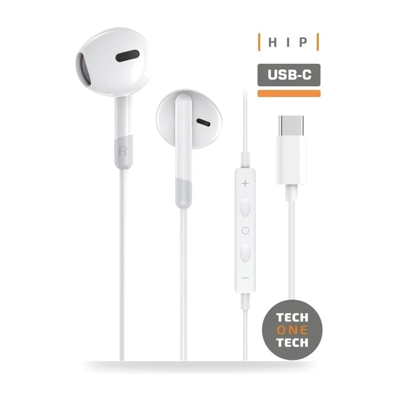 Auriculares Intrauditivos Tech One Tech earTECH TEC1301/ con Micrófono/ USB Tipo-C/ Blancos