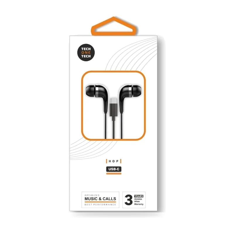 Auriculares Intrauditivos Tech One Tech earTECH TEC1305/ con Micrófono/ USB Tipo-C/ Negros