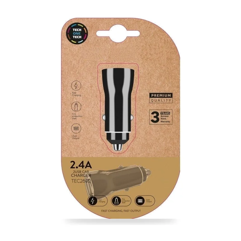 Cargador de Coche Tech One Tech TEC2802/ 2xUSB/ 12W