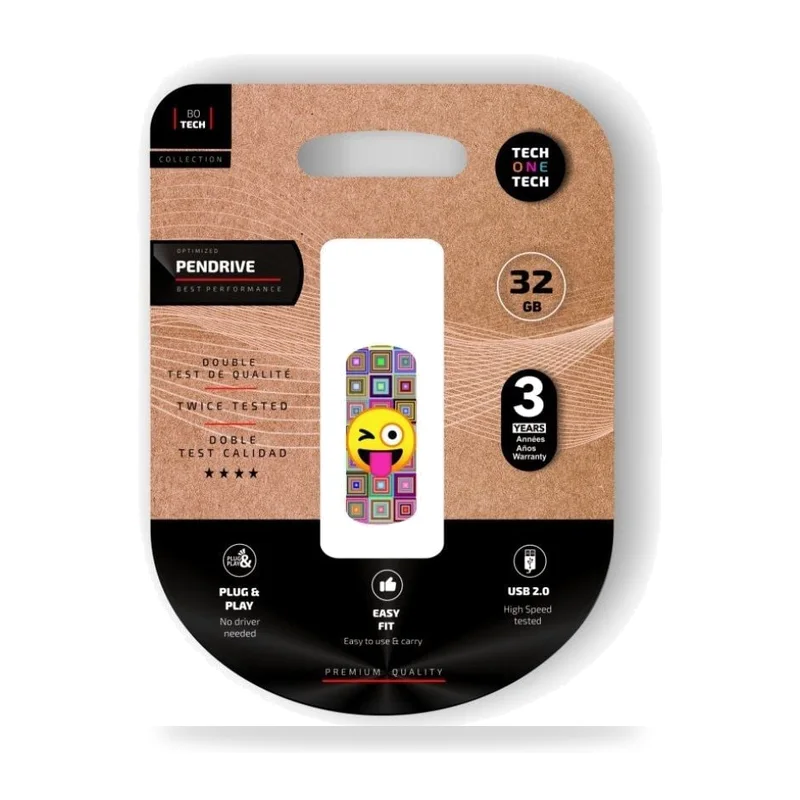 Pendrive 32GB Tech One Tech Emoji guiño USB 2.0