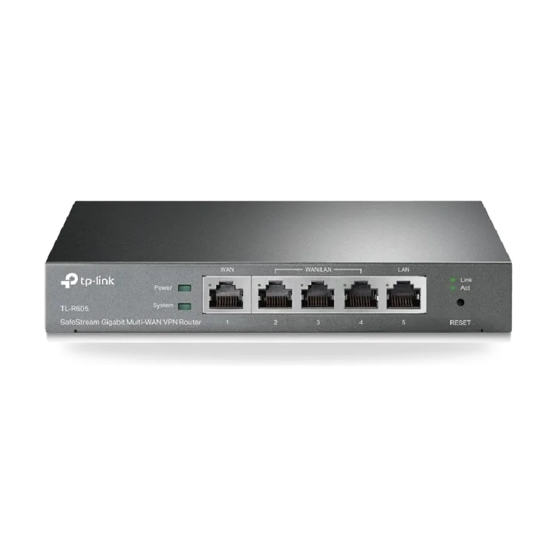 Router VPN SafeStream Gigabit TP-Link Omada TL-R605/ 5 Puertos Multi-WAN