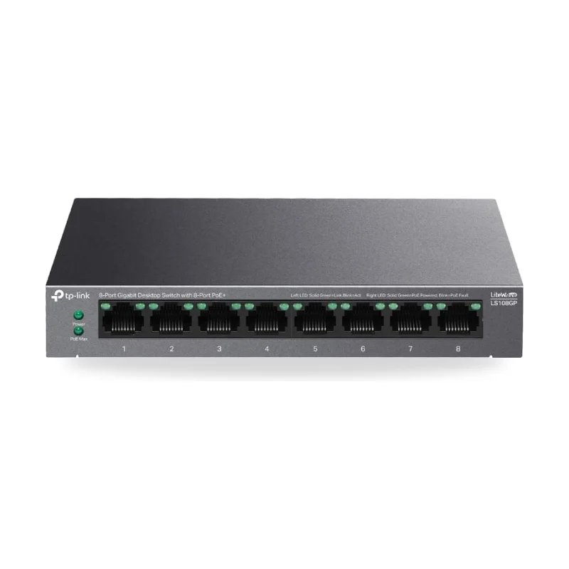 Switch TP-Link LS108GP 8 Puertos/ RJ-45 10/100/1000/ PoE+