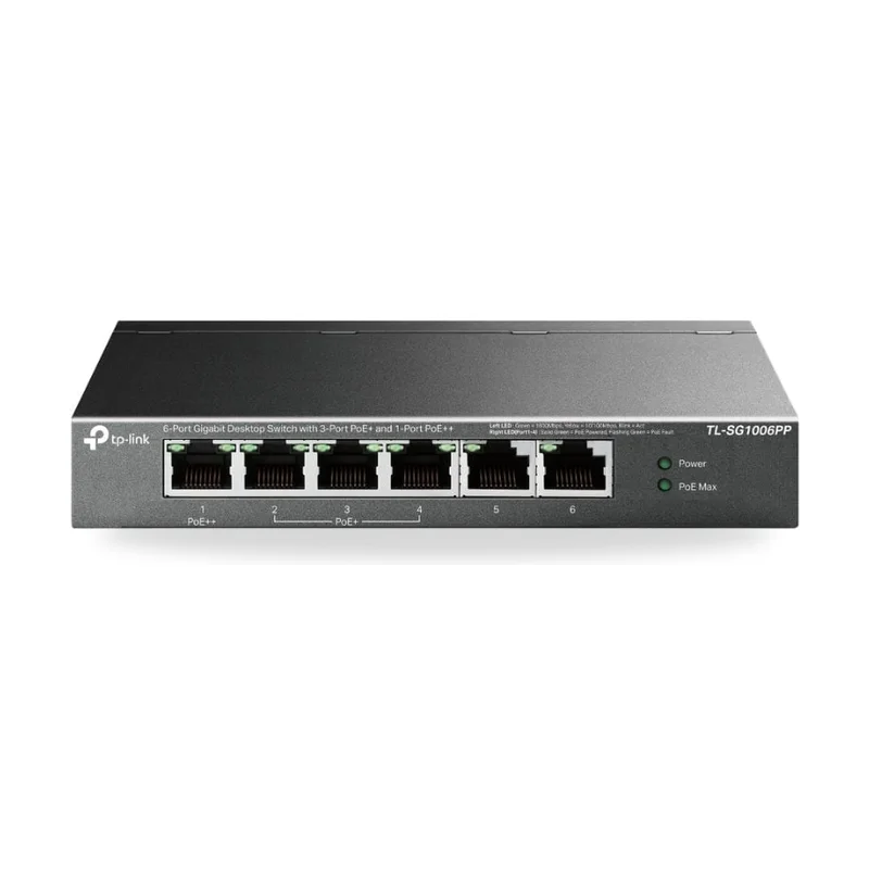 Switch TP-Link TL-SG1006PP 6 Puertos/ RJ-45 10/100/1000/ PoE++