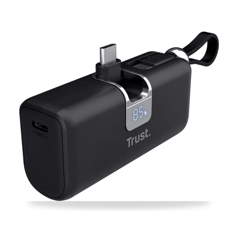 Powerbank 5000mAh Trust Pacto 26104/ 18W/ Negra