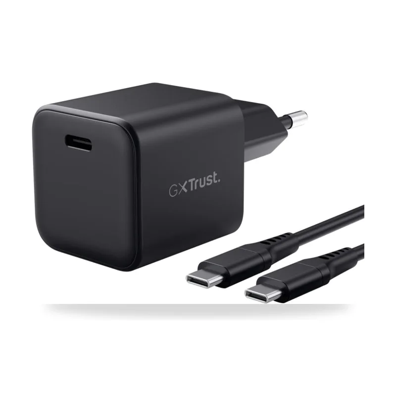 Cargador de Pared GaN Trust Gaming GXT 1258 Switch 2/ 1xUSB Tipo-C/ Incluye Cable USB Tipo-C/ 65W